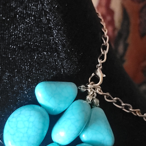 Turquoise Statement Necklace Multi Strand Boho Western Beaded - Picture 5 of 5